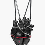 Original Dark Binding Chain Heart Punk Gothic Style Metal Sexy Shoulder Bag