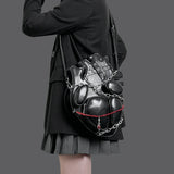 Original Dark Binding Chain Heart Punk Gothic Style Metal Sexy Shoulder Bag