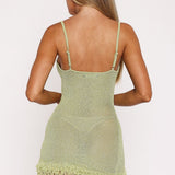 Keeping Me Awake Knit Mini Dress Apple