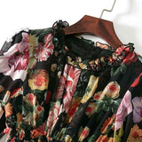 Floral Printed Ruffles Elegant Designer Casual Holiday Maxi Dresses