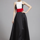 Women's Runway Designer Dresses Sexy Spaghetti Stripes Patchwork Color Block Fashion Hi-Low Party Prom Long Dresses