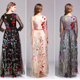 Embroidery Layered Floral Maxi Dresses