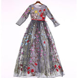 Embroidery Layered Floral Maxi Dresses