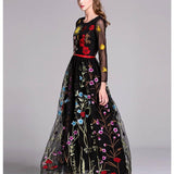 Embroidery Layered Floral Maxi Dresses