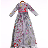 Embroidery Layered Floral Maxi Dresses