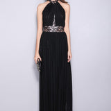 Women's Runway Designer Dresses Sexy Halter Sleeveless Embroidery Lace Open Back Fashion Long Party Prom Maxi Dresses