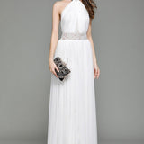 Women's Runway Designer Dresses Sexy Halter Sleeveless Embroidery Lace Open Back Fashion Long Party Prom Maxi Dresses