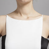Women's Runway Designer Dresses Sexy Spaghetti Stripes Patchwork Color Block Fashion Hi-Low Party Prom Long Dresses