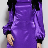 Women's Party Prom Dresses Slash Neckline Long Sleeves Bow Detailing Elegant Maxi Designer Fashion Dresses