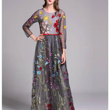Embroidery Layered Floral Maxi Dresses