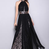 Women's Runway Designer Dresses Sexy Halter Sleeveless Embroidery Lace Open Back Fashion Long Party Prom Maxi Dresses
