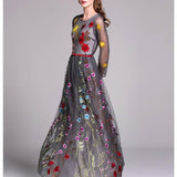 Embroidery Layered Floral Maxi Dresses