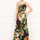 Sexy Spaghetti Straps Printed Long Party Prom Maxi Dresses
