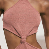 Sexy Vacation Outfits Knitted Halter Maxi Dresses