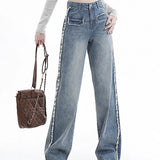Retro Harajuku High Waist Straight-leg Denim Jeans