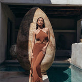 Sexy Vacation Outfits Knitted Halter Maxi Dresses