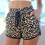 Shorts Leopard Lace Up High Waist Elastic Short Beach Casual Shorts Charming Ladies Short
