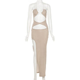 Beach Vacation Style Knitted Maxi Dresses