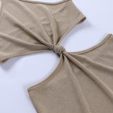 Sexy Vacation Outfits Knitted Halter Maxi Dresses