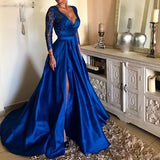 Deep V-Neck Woman Evening Dress