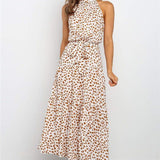 Boho Women Long A-Line Off Shoulder Elegant Sash Maxi Dress Women