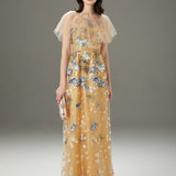 Layered Ruffles Elegant Long Party Prom Dressess