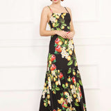 Sexy Spaghetti Straps Printed Long Party Prom Maxi Dresses