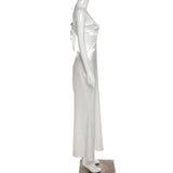 Sexy White Satin Maxi Dresses