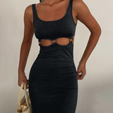 Sexy Hollow Sleeveless Maxi Dress
