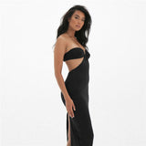 Sexy Cut Out Halter Backless Maxi Dresses