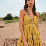 Summer Deep V Sexy Beach Holiday Casual Boho Dress