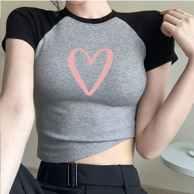 Heart Shape Y2k Heart Custom Crop Top Fairy Grunge Crop Top