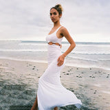 Sexy Hollow Sleeveless Maxi Dress