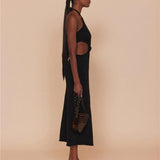 Sexy Vacation Outfits Knitted Halter Maxi Dresses
