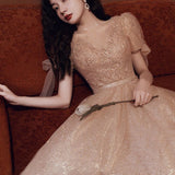 Pearls Beading Tulle Party Dresses