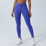 Waist Cross Breathable Running TightsPush Up Quick-Drying Yoga Clothes Sports Leggings