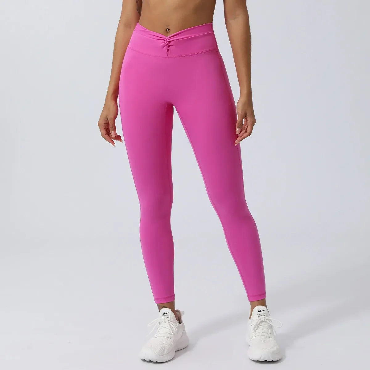 Waist Cross Breathable Running TightsPush Up Quick-Drying Yoga Clothes Sports Leggings