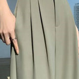 Wide Leg Classic Suit Vintage Palazzo Office Black Female High Waisted Trouser