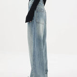 Vintage Style High Waist Loose Wide Leg Denim Jeans