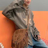 Hip Hop Zip Up Vintage Star Hoodie