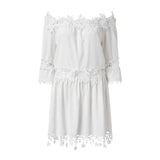 Holiday 2025 Sundress Off Shoulder V Neck Short Sleeve Beach Boho Dress