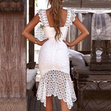 Hollow Out Crochet Bodycon Lace Dress