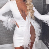 Hollow Out Lack Bodycon Draped Dress