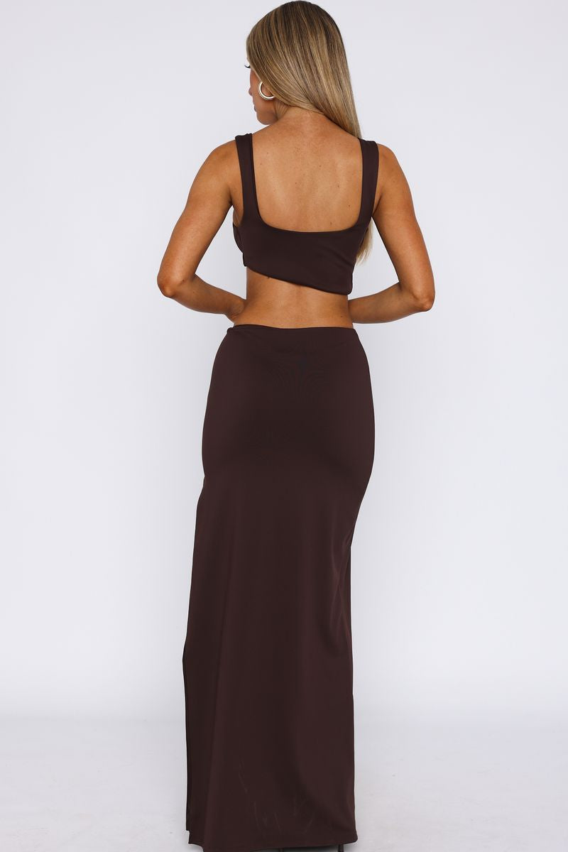 It Feels Wrong Maxi Dress Dark Chocolate