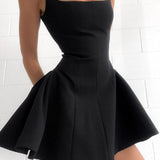 Chantal - Solid Pleated Ruffle Mini Dress