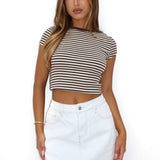 Don't Leave Me Denim Skort Off White