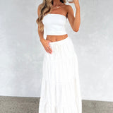In That Moment Maxi Skirt White