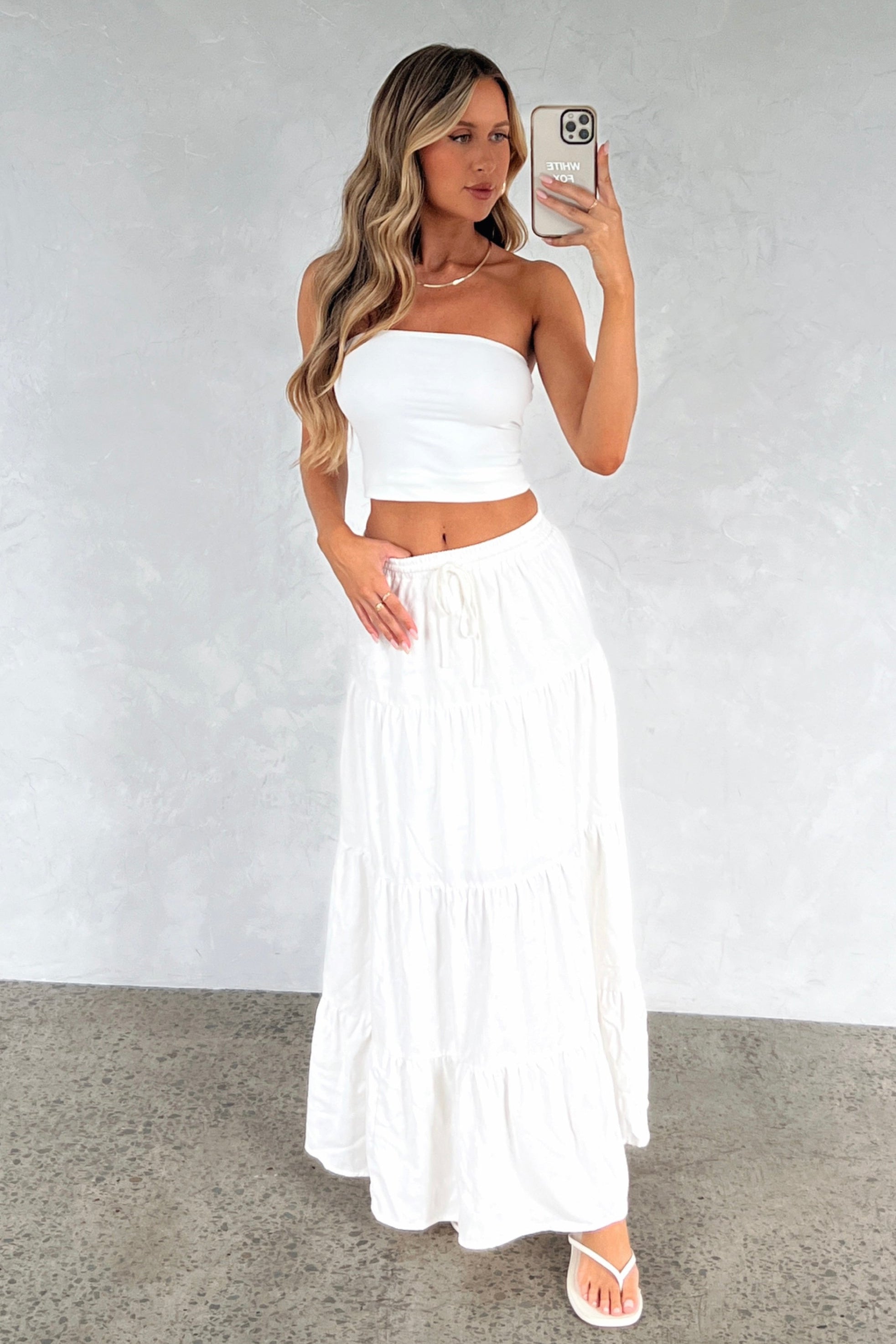 In That Moment Maxi Skirt White