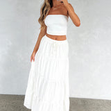 In That Moment Maxi Skirt White