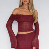In Too Deep Long Sleeve Knit Top Burgundy
